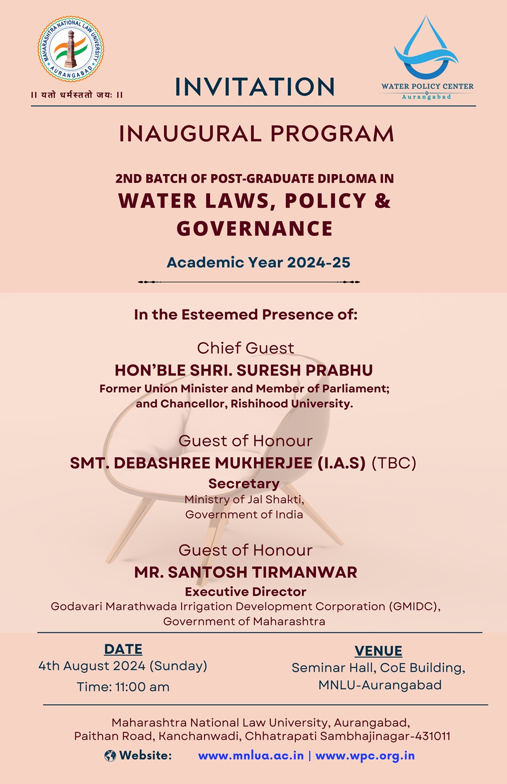 Inauguration of the 2nd Batch of the PG Diploma in  Water Laws Policy & Governance 